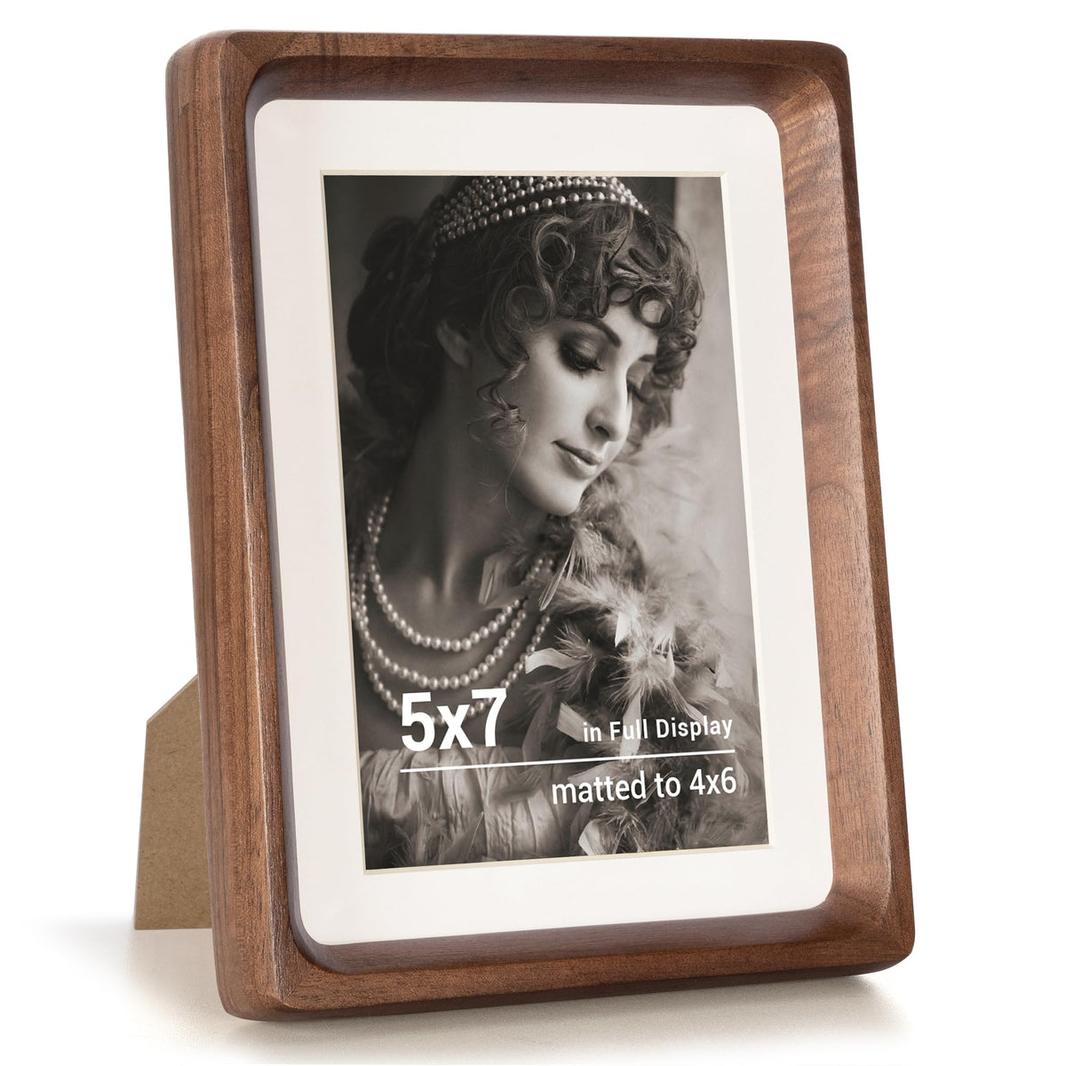 Fun Memories walnut frame front view shows rich grain and warm home display