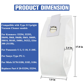 Kenmore-compatible Funmit Type O bags in a 12-pack for easy replacement