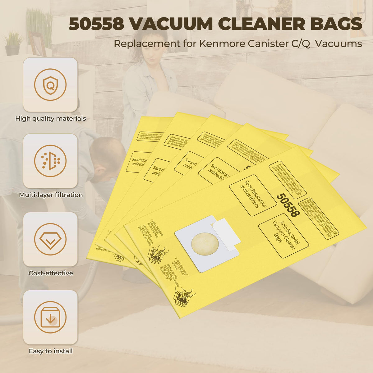 Funmit 45-pack provides cost-effective Kenmore replacement for ongoing maintenance.