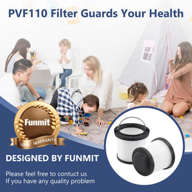 Washable PVF110 filter being cleaned with warm soap and water.