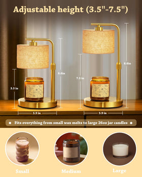 FunnyBEHOM candle warmer lamp height adjustable to fit jars of different sizes