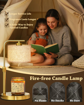FunnyBEHOM candle warmer lamp metal base with non-slip mat protects furniture