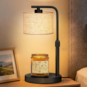 FUNNYBEHOM candle warmer lamp with timer dimmer shown in warm glow for flame-free ambience