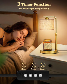 FunnyBEHOM candle warmer lamp with timer dimmer for energy-smart mood setting