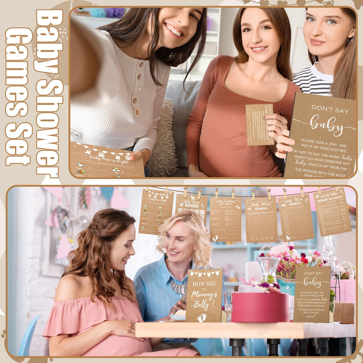 Funnymoom baby shower bingo cards for group fun.
