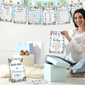 Funnymoom Baby Shower Word Search cards offer light family puzzles.