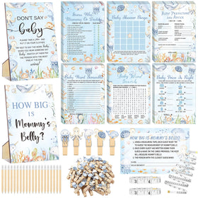 Funnymoom sea animal card pack for engaging baby shower games