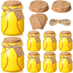 Funnymoom softball jar with cork lid offers compact storage and gift-ready appeal.