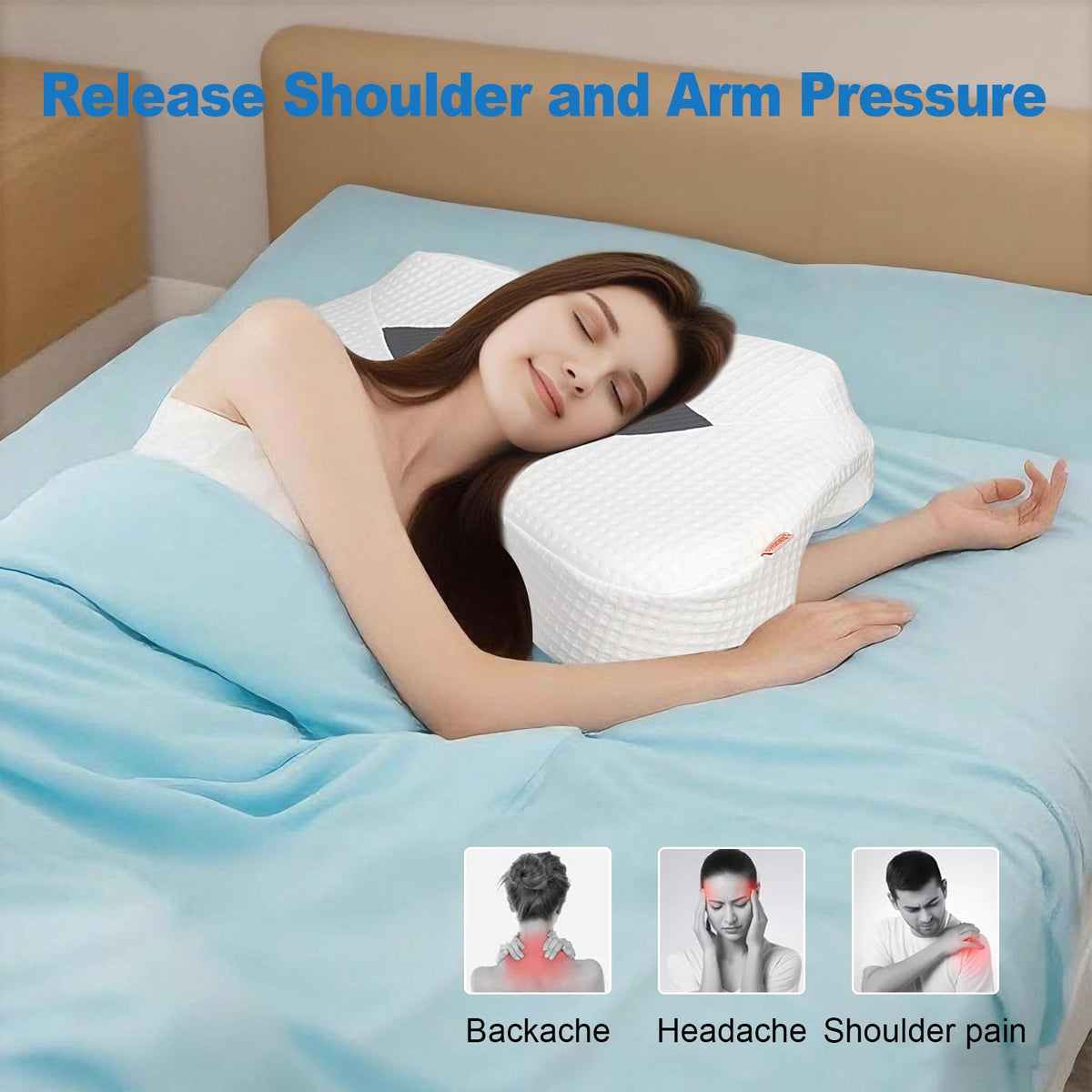 Funpkoser arm-hole design cushions arms while side sleeping for comfort