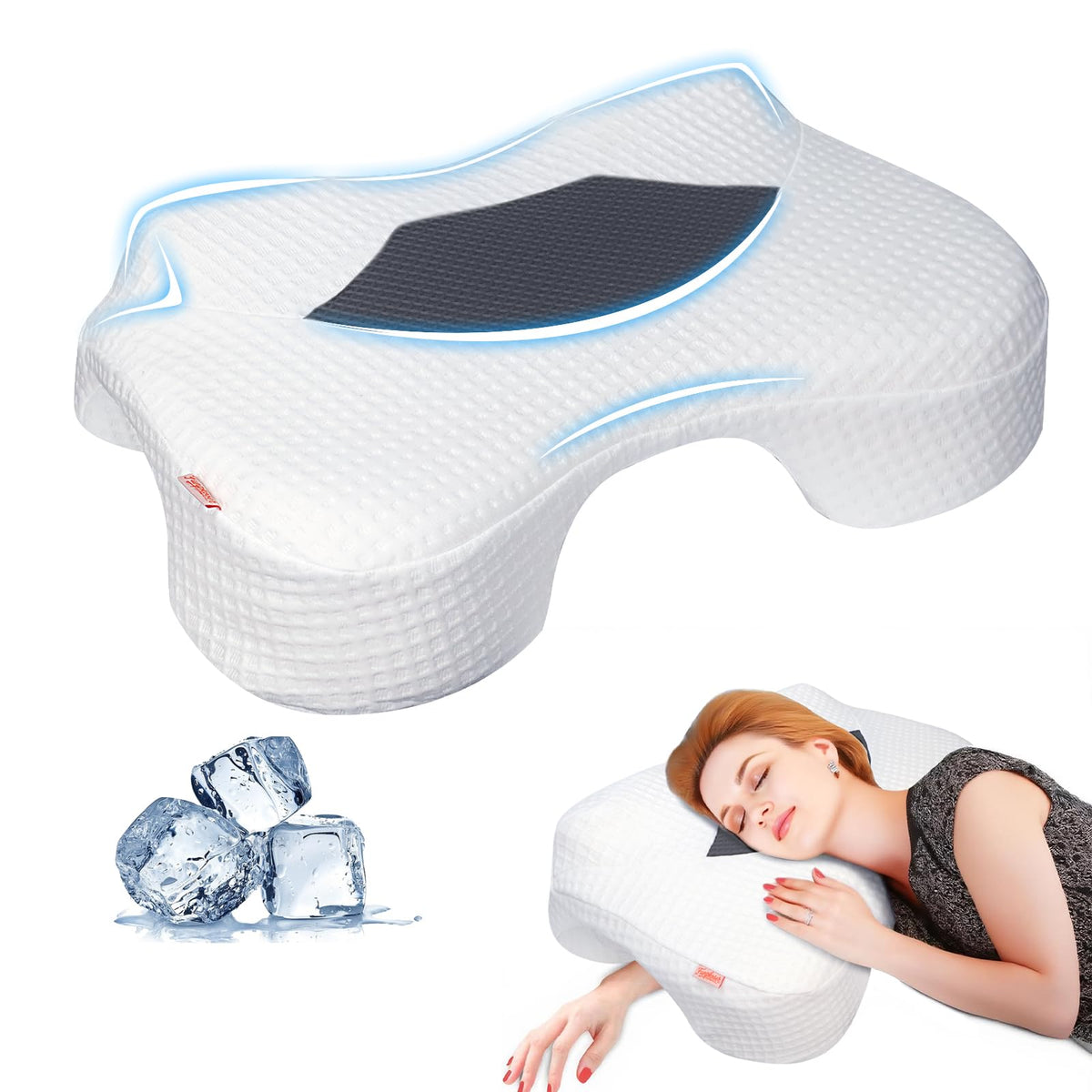 Funpkoser side sleeper pillow with arm holes for neck and shoulder relief