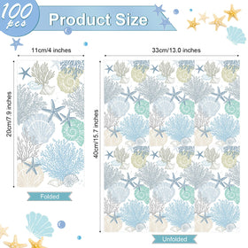 Funrous ocean theme dinner napkins highlight elegant nautical flair for summer tables.