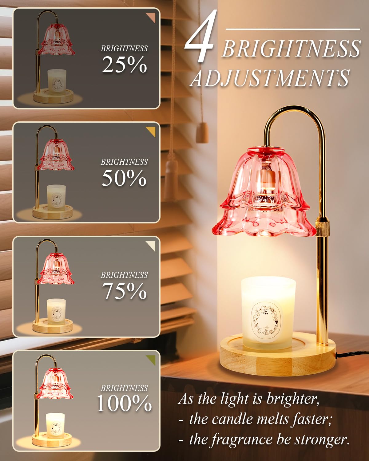 Funslive pink warmer with adjustable height for different jar sizes