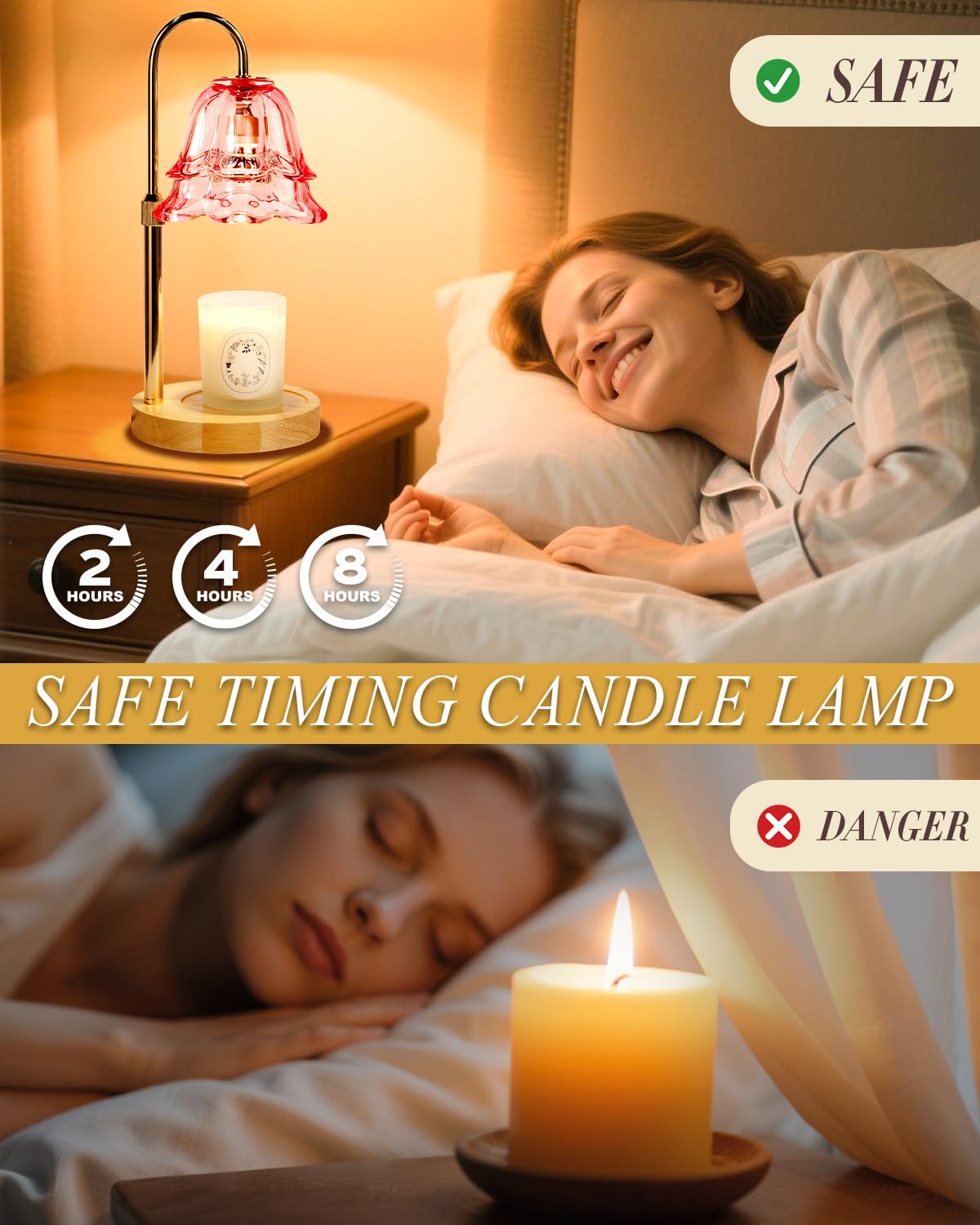 Funslive pink warmer showing dimmer controls for mood lighting