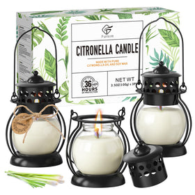 FUNXIM citronella candles with upgraded lantern design create elegant outdoor ambiance