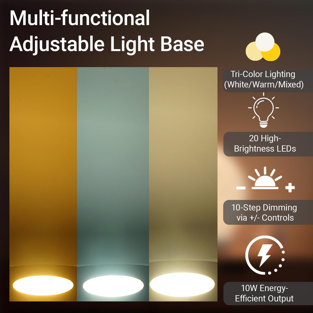FuoiCorn Wood LED Base includes auto timer for easy displays.