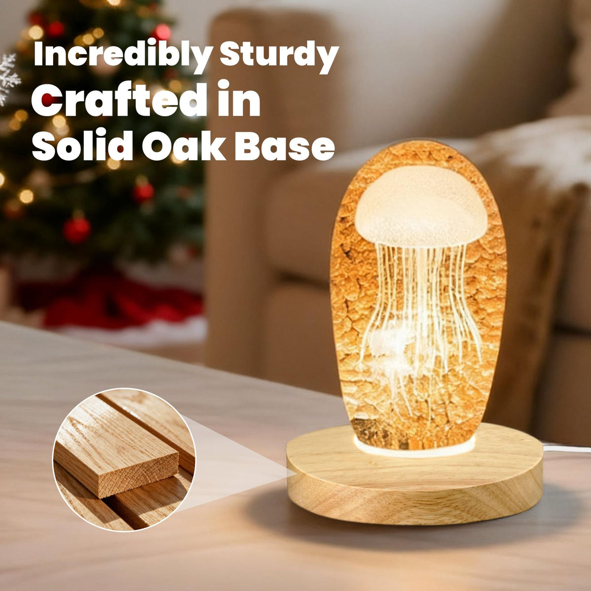FuoiCorn Wood LED Base provides ten level dimming for precise glow.