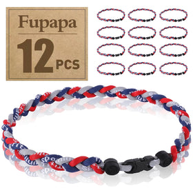 Fupapa 12-pack baseball necklaces with multi-color beads for team gifts.