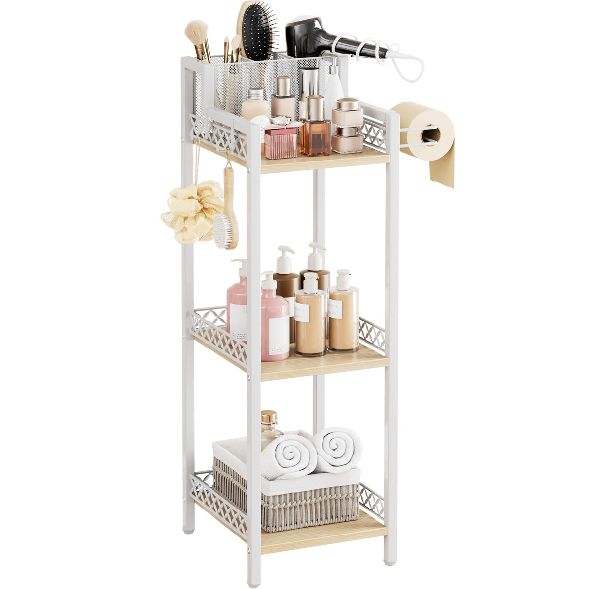 FURFUN slim bathroom shelf 3-tier for compact spaces beside the toilet
