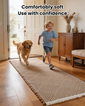 Furicher cushioned runner offers anti-fatigue comfort when standing in kitchens or laundry areas