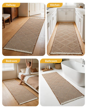 Furicher entryway rug provides a non-slip surface that stays in place near doors