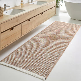 Furicher large bathroom rug shows a waffle pattern with soft cushioning for comfort