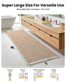 Furicher long runner with SEBS backing offers non-slip security on hardwood or tile floors
