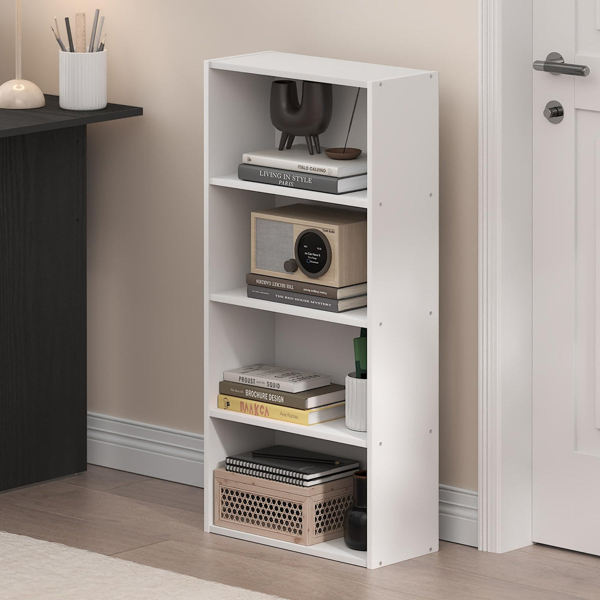 Furinno Basic Book Shelf four-tier interior open storage for books and decor