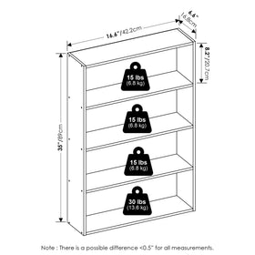 Furinno Basic Book Shelf features books and decor arranged on open shelves for easy access.