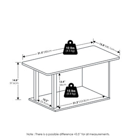Furinno Basic coffee table in living room setup demonstrates everyday usability.