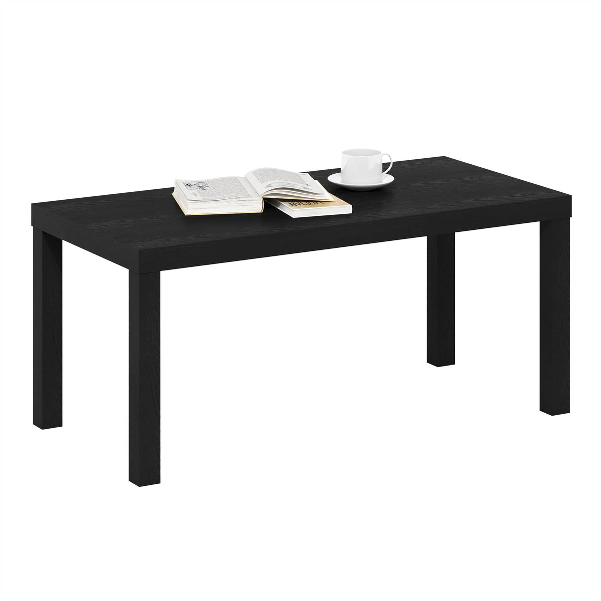Furinno Classic coffee table top view showing thick 1.8-inch surface for stability.