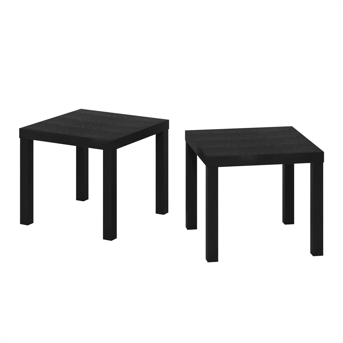Furinno Classic Homey living room scene with two black tables.