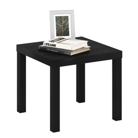 Furinno Classic Homey Square Side Table top view, compact surface for lamps and decor.