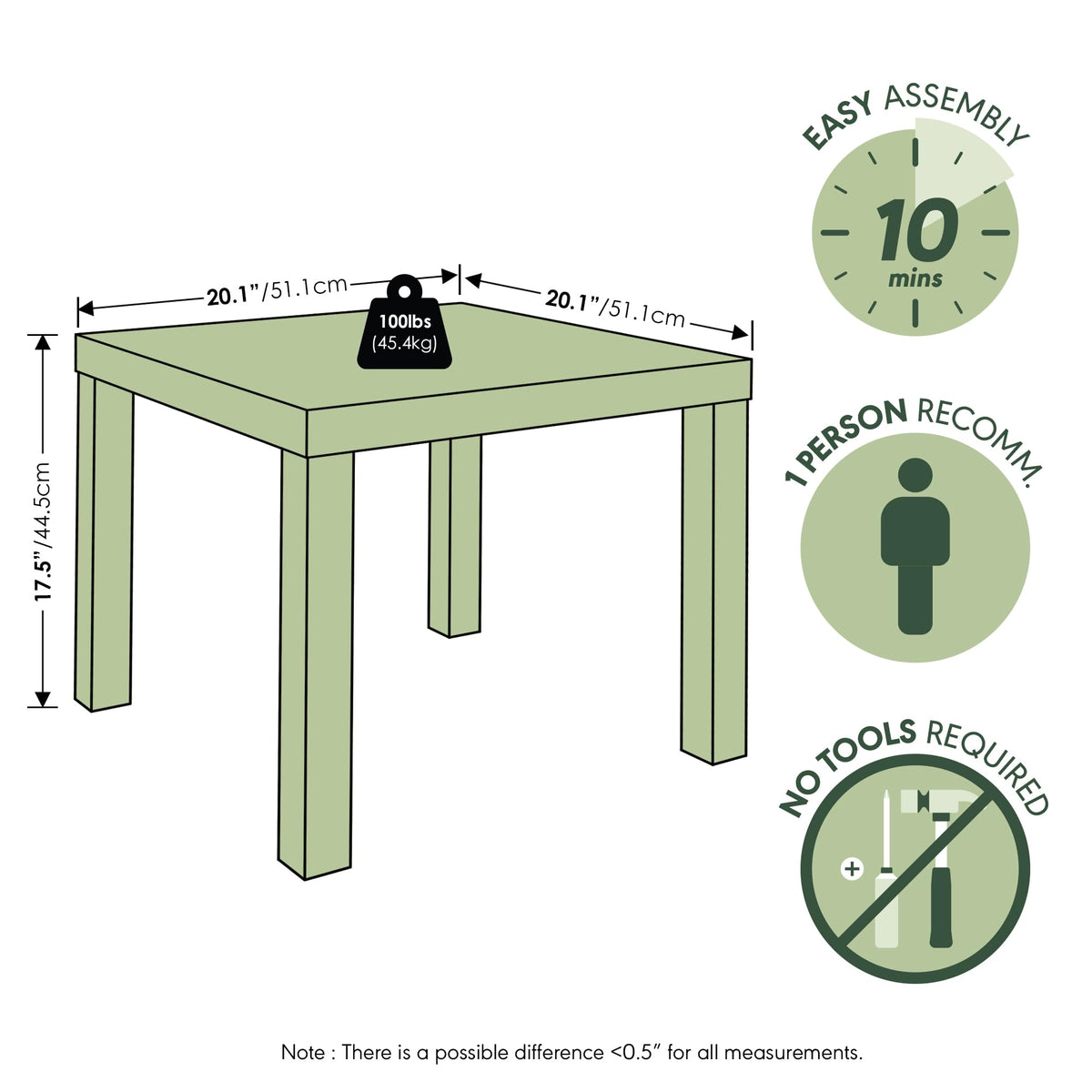 Furinno Classic side table shelf in use for storage and decor