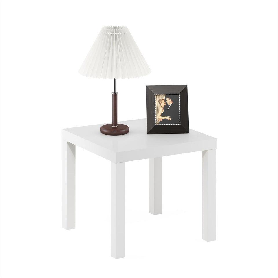 Furinno Classic side table top view shows thick 1.8-inch surface for lamps