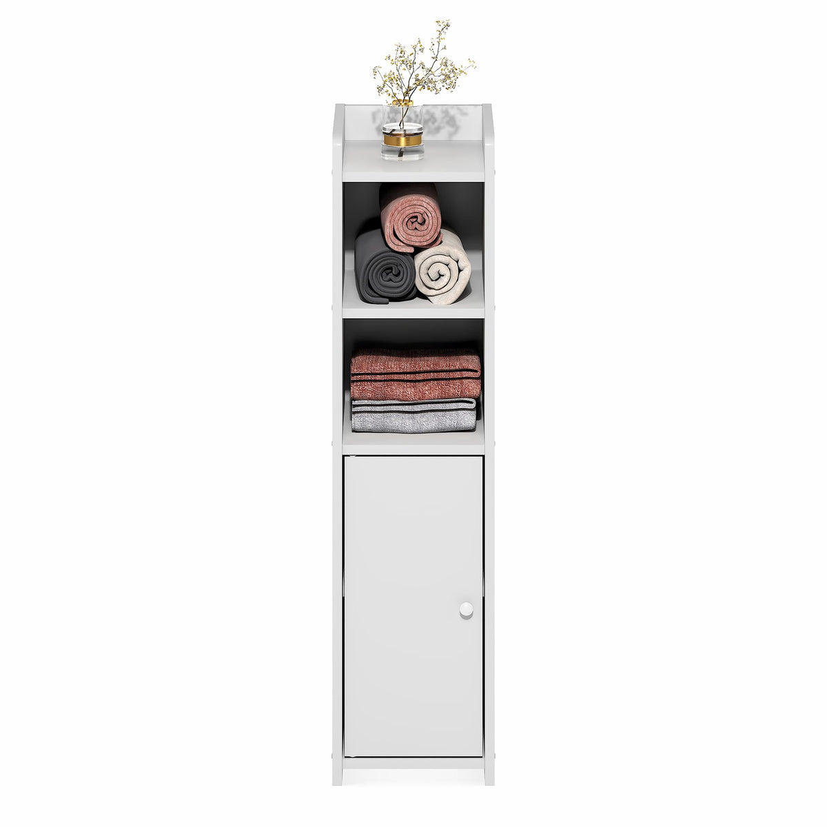 Furinno Fulda 32H height provides vertical storage without floor crowding.