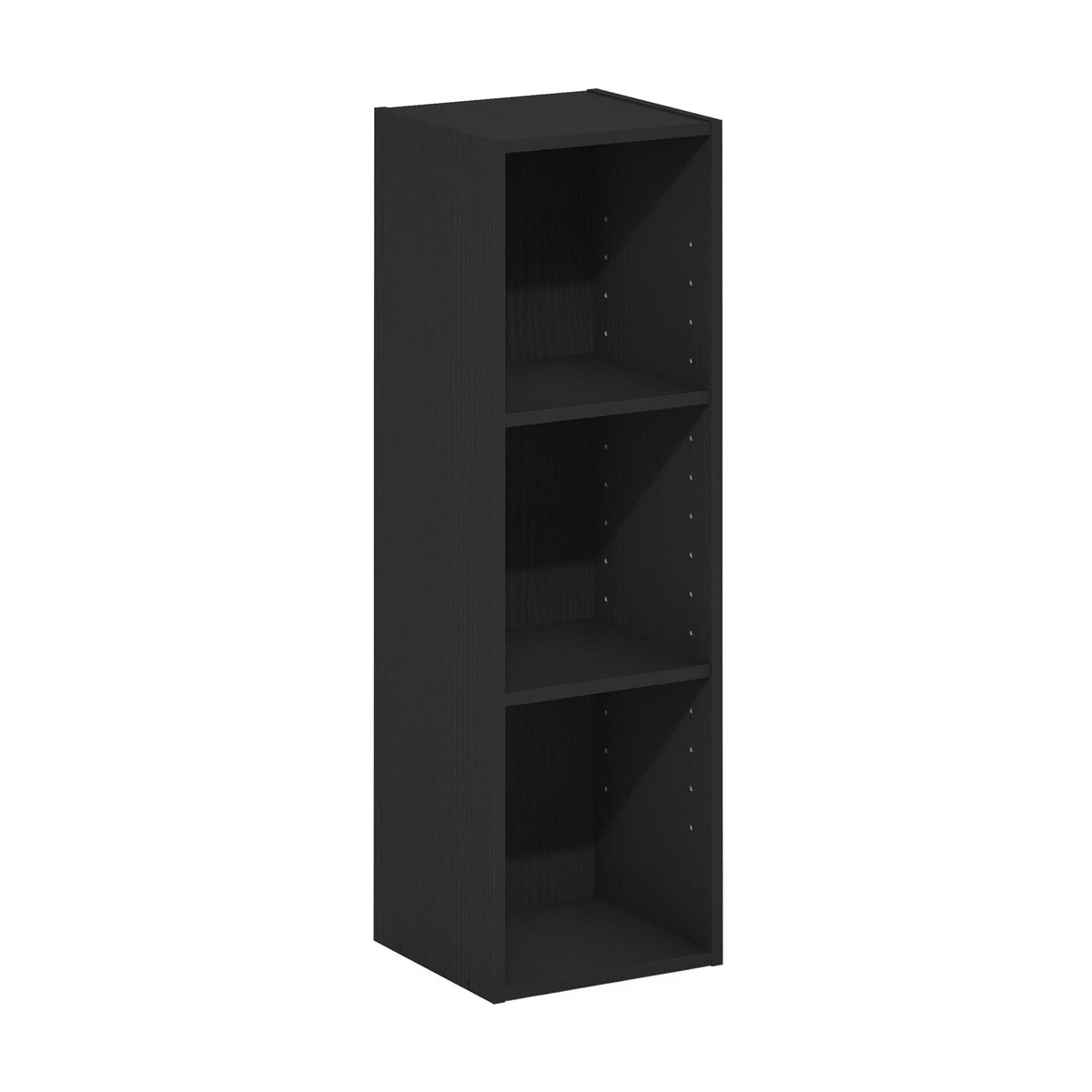 Furinno Fulda back panel adds stability and keeps items in place.