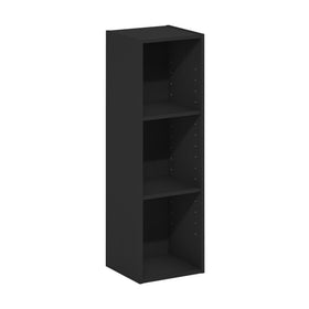 Furinno Fulda back panel adds stability and keeps items in place.