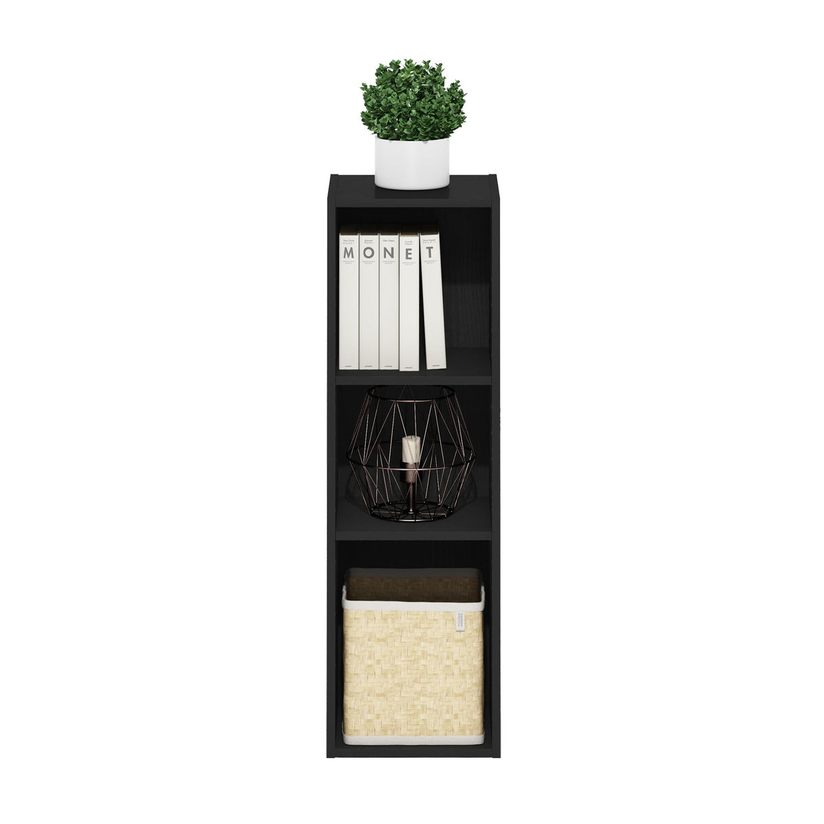 Furinno Fulda dimensions image shows 9.3D x 9.8W x 31.5H inches.