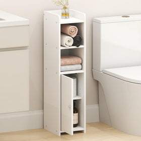 Furinno Fulda door and shelves show organized daily essentials.