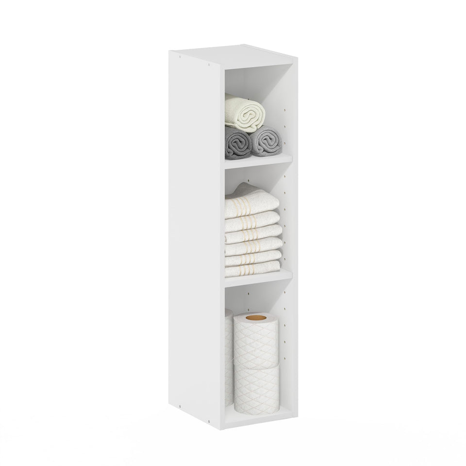 Furinno Fulda narrow book shelf with slim profile for tight spaces and organized shelves.