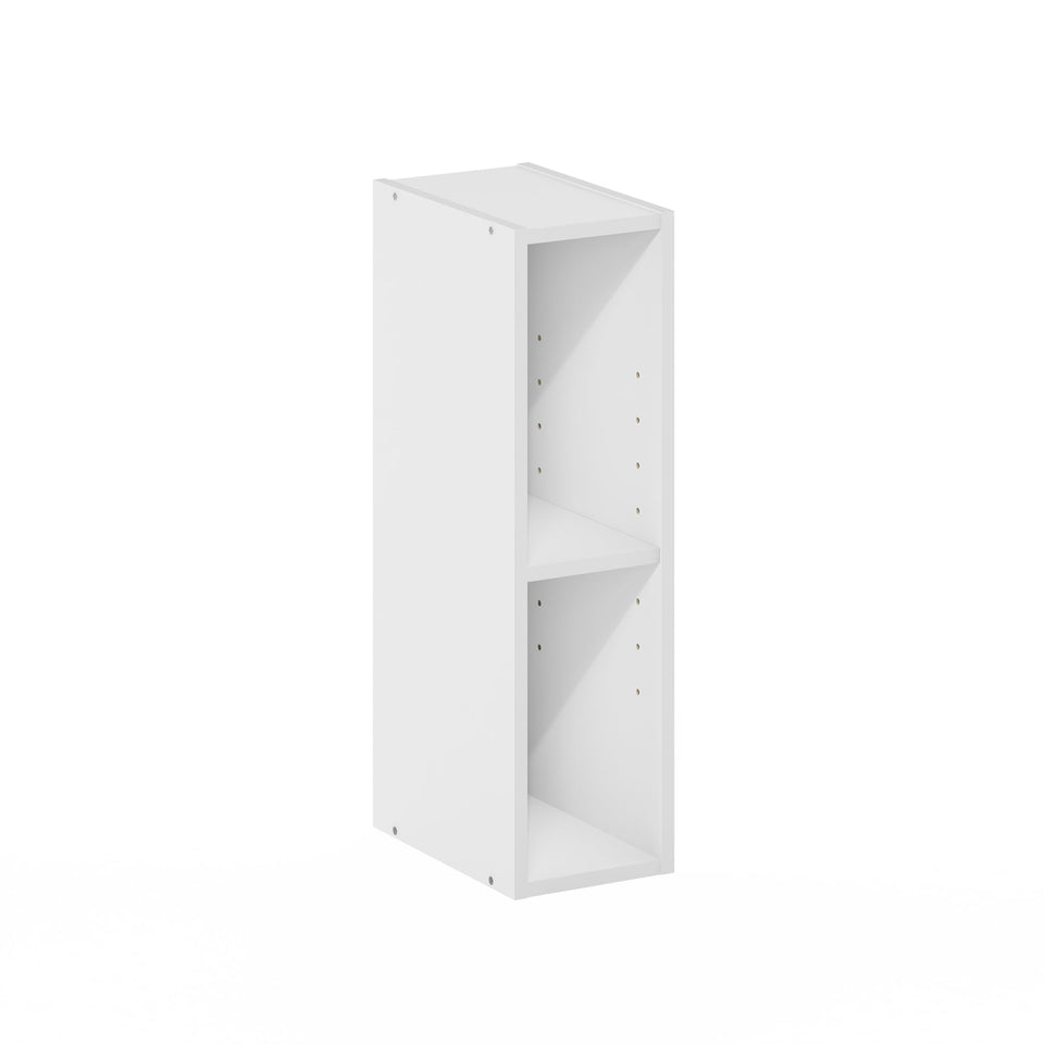 Furinno Fulda slim 2-tier side view shows space-saving design.
