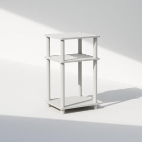 Furinno Just 3-Tier End Table open shelves for easy access.