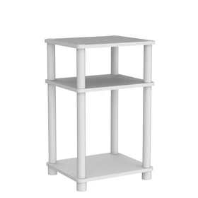 Compact dimensions help this Furinno Just 3-Tier End Table fit small spaces.