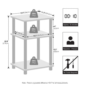 Furinno Turn-N-Tube nightstand demonstrates compact, durable storage solution