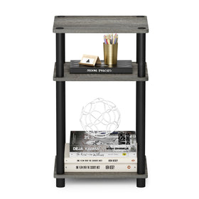 Furinno Just room storage fits into corners for extra organization.