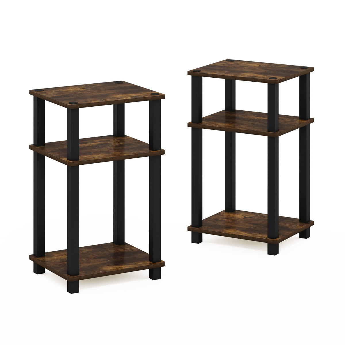 Furinno Just Side Table amber pine, back view highlighting open structure for airflow.