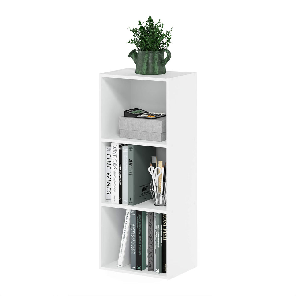 Furinno LUDER 3-cube open shelves display organized books and decor for a tidy space