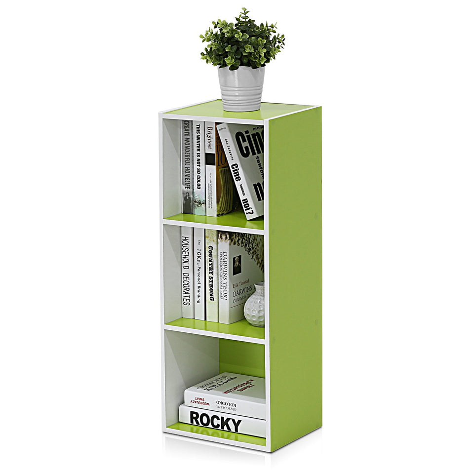 Furinno Luder 3-Cube Shelf front view, compact living room storage