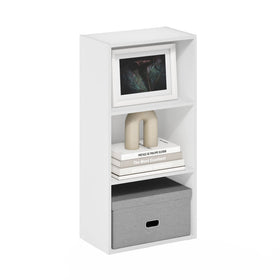 Furinno Luder 3-tier bookcase with open shelves for compact living spaces.