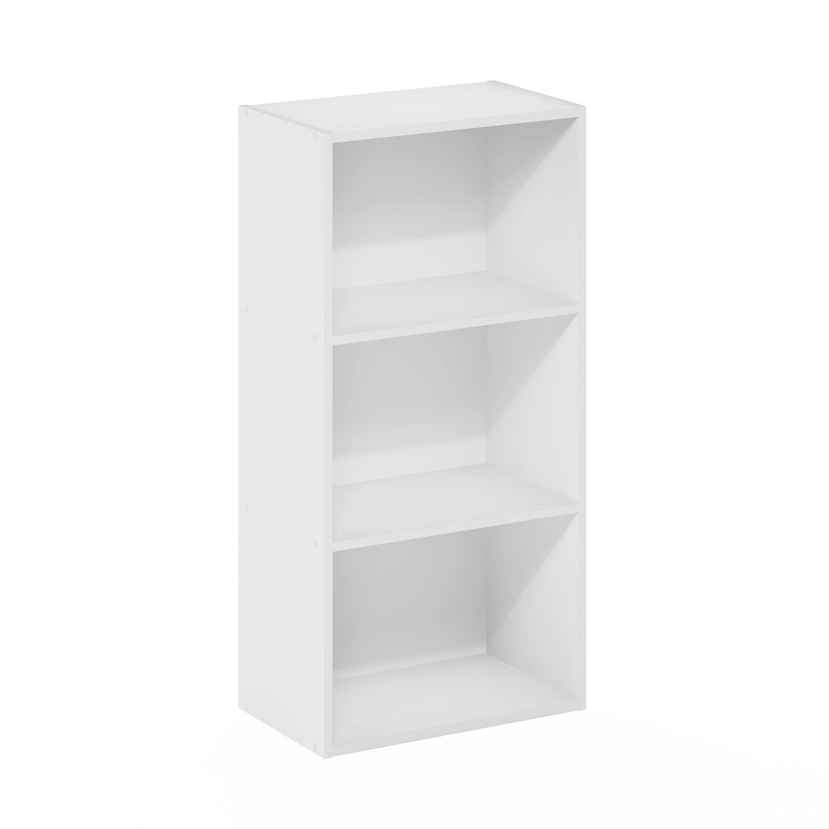 Three-tier storage ideal for books, plants, and small decor.